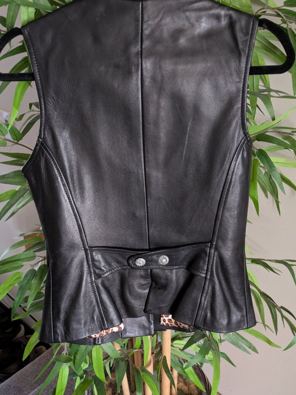 Black leather vest